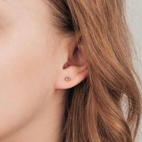 Пусеты Fiore Luna Cubic zirconia Rhodolite, SWE0128 PH G фото 4